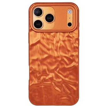 Imagem de DMaos Capa feminina para iPhone Air, textura de folha amassada 3D, moda para iPhone Air 6,5 polegadas - laranja