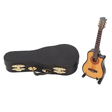Imagem de Ymiko Modelo de Guitarra Elétrica Em Miniatura, Ornamentos Decorativos de Mini Instrumento Musical de Basswood e Metal (Guitarra fraque de 13cm)