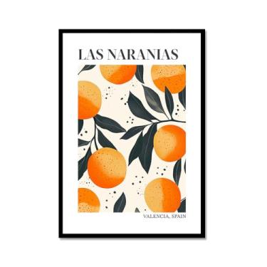 Imagem de Pôster colorido de limão, citrinos e laranjas, mercado de frutas, vintage, arte de parede, decoração de cozinha, pintura em tela para sala de jantar e quarto (SKU3,16x60 cm), moldura de metal preto)