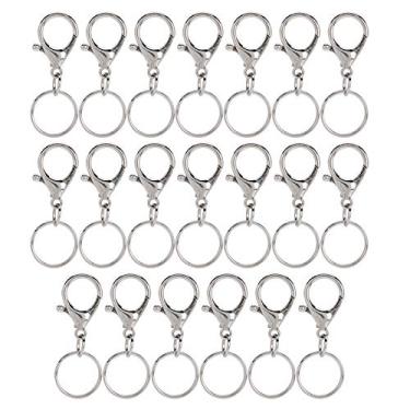 Imagem de Key Chain Clip Hook Swivel Lanyard Snap Keychain Key Ring DIY Accessories Hardware Durable Zinc Alloy Rust Proof for Wallets Handbags Backpacks Luggage Straps 20Pcs (Fivela de camarão de 21*35mm com chave de diâmetro interno de 22mm)