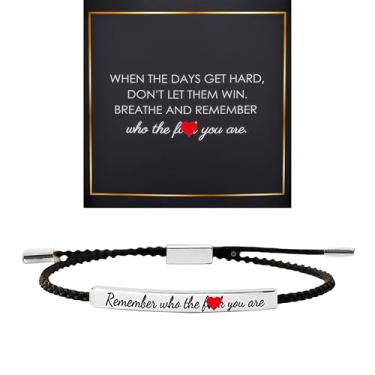 Imagem de Pulseira Let Them Tube para mulheres, pulseira de motivação de autoestima, corda trançada ajustável, feita à mão, pulseira gravada de aço inoxidável para minha filha, joias inspiradoras, presentes