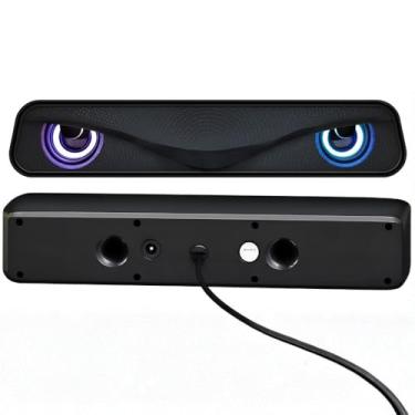 Imagem de Caixa de Som Multimídia com LED, 6W RMS, USB 5V, Entrada P2 3,5mm, Som Potente para PC e Notebook, Design Compacto com Controle de Volume