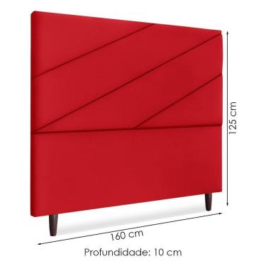 Imagem de Cabeceira Queen 160 Cm Com Frame Cristal Suede Vermelho Artte Vermelho