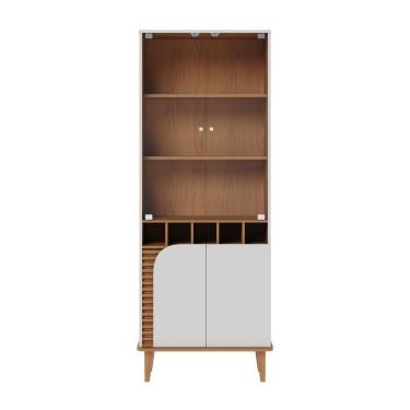 Imagem de Cristaleira Jurerê 4 Portas Com Adega Freijó E Off White