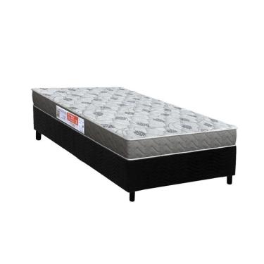 Imagem de Conjunto Box Solteiro: Colchão Espuma Orthoflex D45 Comfortpedic + Base Crc Suede Black(78x188)