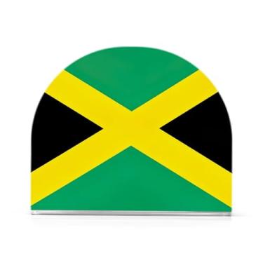 Imagem de Porta-guardanapos de jantar com bandeira da Jamaica, porta-guardanapos de acrílico para lenços de coquetel, porta-guardanapos vertical para organizar papel de cozinha
