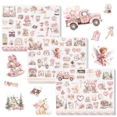 Imagem de Eaasty 930 peças de adesivos de dia dos namorados para scrapbooking, elementos aconchegantes, planejadores de férias, envelopes de convite, cartões de scrapbook