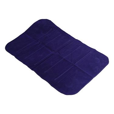Imagem de Cryfokt Travesseiro de Ar Inflável e Confortável Em Tecido Flocado para Viagens Em Acampamento, Travesseiro Inflável de PVC Roxo para Dormir, Acampar, 16,1" X 10,6" X 2,9", Perfeito para Atividades