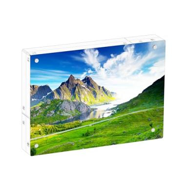 Imagem de GENGENZER Mini porta-retrato 6,3 x 8,9 cm, moldura magnética de acrílico transparente para cartões de visita, 20 mm de espessura, tamanho carteira dupla face, para escritório, decoração de casa