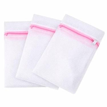 Imagem de Kit Sacos Protetores Para Lavar Roupas Poliéster 3 Unidades Ideal Para Roupas Delicadas E Lingerie 45x55