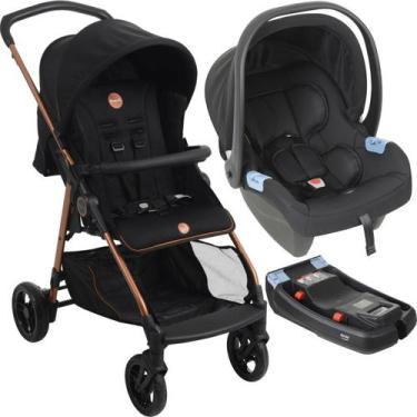 Imagem de Carrinho de Bebe com Bebe Conforto e Base Burigotto Lui Cobre