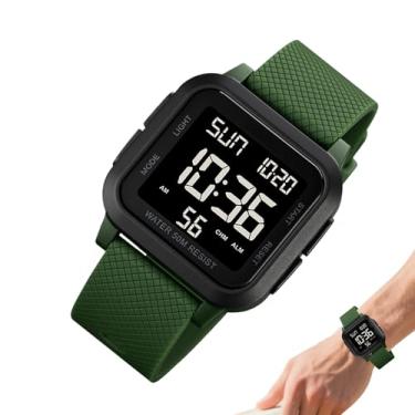 Imagem de Relógio Desportivo,Cronómetro com Luz de Fundo LED e Display de Relógio | Esportivo Resistente A Impactos | Para Natação Mergulho Treino Fitness Trabalho Viagem Rapazes Atleta Namorado