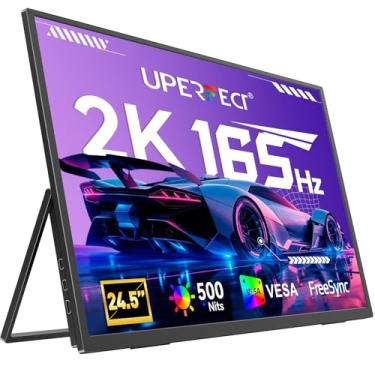 Imagem de UPERFECT Monitor portátil IPS tela fosca, com HDMI padrão/tipo-C, suporte VESA, segundo monitor para laptop/PC/PS/telefone/switches, com capa inteligente (2K 165Hz, 24,5 polegadas)