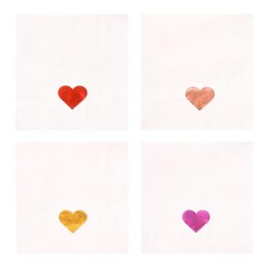Imagem de Guardanapos de papel para Dia dos Namorados com 100 unidades – Guardanapos de coquetel descartáveis de 13 x 12 cm para decoração de dia dos namorados, suprimentos de festa para crianças, presentes de