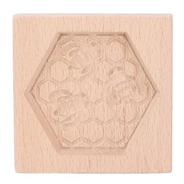 Imagem de GLOGLOW Molde de Madeira para Cortador de Biscoitos, Carimbo de Prensa de Biscoito de Madeira de Faia, Formas Fofas para Massa de Biscoito, Produtos de Cozimento Reutilizáveis ​​e Fáceis de Limpar