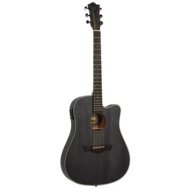 Imagem de Violao tagima folk slim cutaway eq aço tbw-400 black wood
