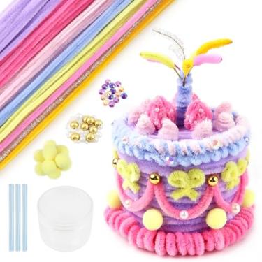 Imagem de TOAOB Kit de limpeza de cachimbo grosso, 148 peças, caixa de armazenamento de bolos, decoração feita à mão, hastes de chenille, séries roxas para projetos de arte faça-você-mesmo, decorações de Natal