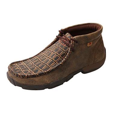 Imagem de Twisted X Bota Chukka Moc Para Trabalho Masculino, Biqueira Moc, De Liga, Estampa Caiman E Marrom, 8 W