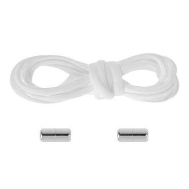 Imagem de Cadarços sem amarrar, elástico, cadarço rápido, renda preguiçosa, adulto, infantil, universal, tênis esportivo, Branco, Standard