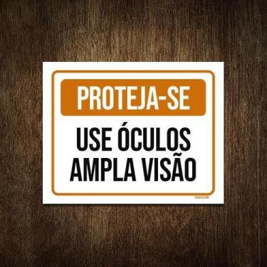 Imagem de Placa Sinalização - Proteja-Se Use Óculos Amplia Visão 18X23 - Sinaliz