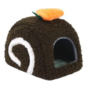 Imagem de Ｂｅｓｇａ Cama/Hamster/Hambúrguer Confortável e Adorável para Pequenos Animais de Estimação, para Dormir, Cama para Porquinho-da-Índia, Ouriço, Rato, Marrom Escuro