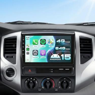 Imagem de [Android 15/4G + 64G] Estéreo de rádio automotivo para Toyota Tacoma 2005-2015 com CarPlay sem fio/Android Auto, unidade de cabeça GPS IPS de 9 polegadas, WiFi, Bluetooth5.0, SWC, DSP, microfone HD