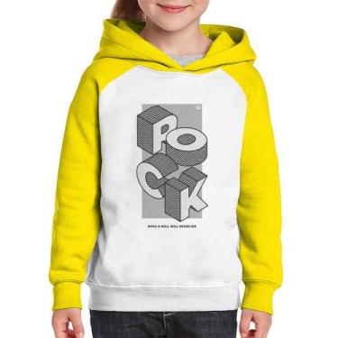 Imagem de Moletom Infantil Rock & Roll will never die - Foca na Moda, Branco, Am