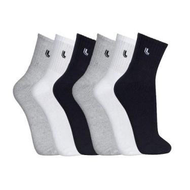 Imagem de Kit 6 Pares Meia Lupo Cano Médio Masculina Sport 3245, Mescla, G