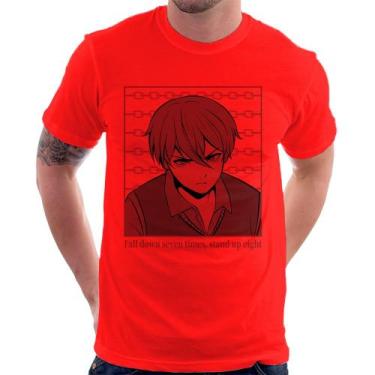 Imagem de Camiseta Fall Down Seven Times, Stand Up Eight - Foca na Moda, Vermelh