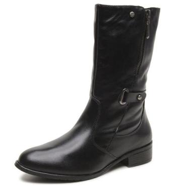 Imagem de Bota Feminina Montaria Preto Couro DIfranca - 9094, 35