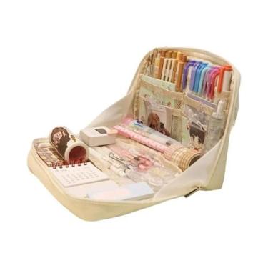 Imagem de Estojo De Lápis De Grande Capacidade Multi-camadas 90 graus Bolsa De A