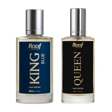 Imagem de Kit Perfume Masculino King Blue e Queen Fragrância Importada Raaf Cosm