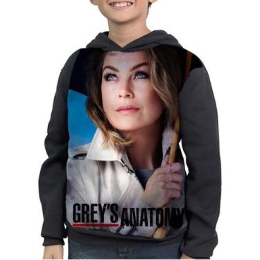 Imagem de Casaco Moletom Infantil Anatomia De Grey Grey's Anatomy - smoke, Preto