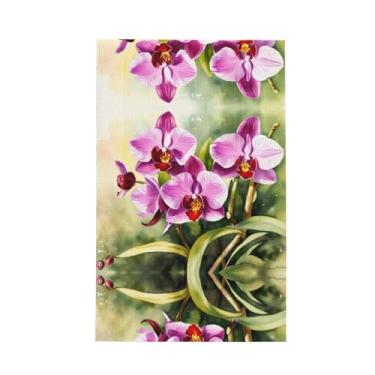 Imagem de XLLingL Toalhas de cozinha de waffle com estampa de orquídea, panos de prato de microfibra, para decoração e limpeza de cozinha - 1 peça