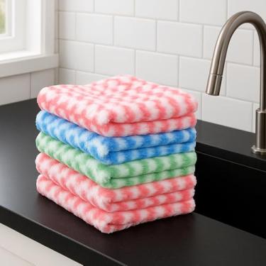 Imagem de Kit 20 Panos de Prato e Limpeza em Microfibra Reutilizável, Alta Absorção, Fácil de Lavar, Multiuso para Cozinha e Uso Doméstico (1 UNIDADE)