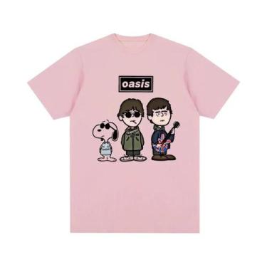 Imagem de Camiseta Unissex Retrô Punk Rock Snoopy Manga Curta 2025 OASIS Desenho
