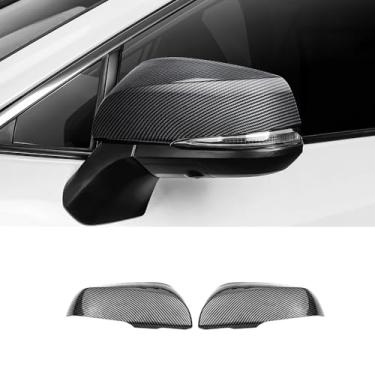 Imagem de Capa protetora de espelho retrovisor de carro lateral tampa de espelho retrovisor adequado para Toyota RAV4 2020-2025 acessórios para automóveis externos acabamento de decoração (fibra de carbono)