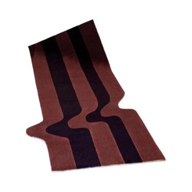 Imagem de Tapete Antiderrapante Verde Escuro Com Listras Em Estilo Nórdico Para 