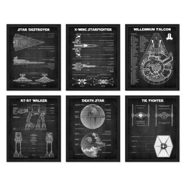 Imagem de Poster BigWig Prints Star Wars Blueprints, conjunto de 6 (20x25cm)