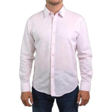 Imagem de Camisa Areia Branca Yacht Linho Rosa P-Masculino