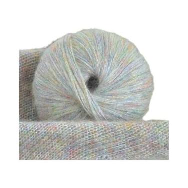 Imagem de Fio De Lã Mohair Brilhante Em Pacote Grande De 250g, Colorido Com Glit