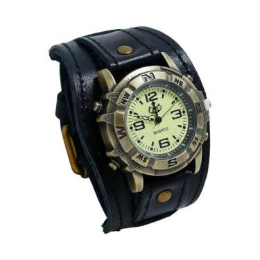 Imagem de Relógio De Pulso Masculino Estilo Punk Retro Com Pulseira De Couro Gen