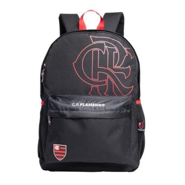 Imagem de Mochila De Costas Flamengo Juvenil Escolar Passeio Esportiva Cor:Preto