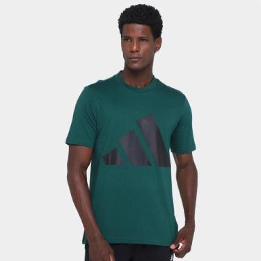 Imagem de Camiseta Adidas Big Logo Masculina, Verde, Preto, M