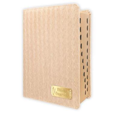 Imagem de Bíblia Sagrada Letra Hiper Gigante - Gold Glitter Creme Estria - C/ Ha