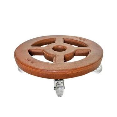 Imagem de Suporte Redondo com Roda 25cm para Vasos - Alpe & Aritana, Chocolate