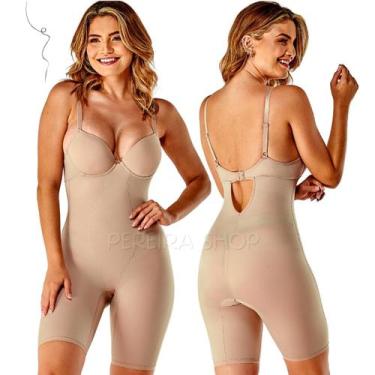 Imagem de Body Modelador Macaquinho Feminino Com Bojo Casquinha Com Perna 350168