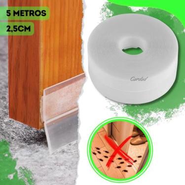 Imagem de Protetor De Porta Veda Porta 2,5Cm 5 Metros Rodinho Sem Sujeira Sem Ág