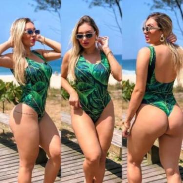 Imagem de Biquini Maio Feminino Praia Moda Verde Body Maio 2 Tons Top - Dioper S