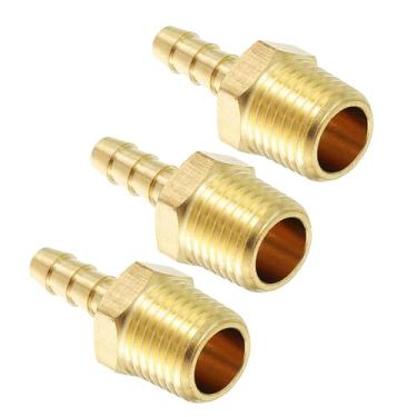 Imagem de Kozelo Pacote com 3 acessórios de mangueira de latão Farpas de mangueira de 5/40.6 cm para conexões macho NPT de 3/20.3 cm para máquinas domésticas, banheiras de massagem e sistemas de irrigação